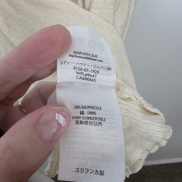 Eddie Bauer Cream Lace Trim Coquette Y2K Dainty Angelcore Tank Top Size Medium - Picture 5 of 7